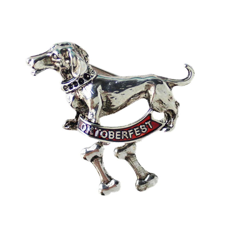 Metal Hat Pin Dachshund Dog Oktoberfest Banner - ScandinavianGiftOutlet